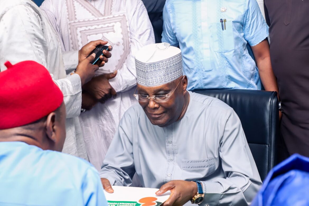 Rowdy Scene At ADC Secretariat As Atiku Submits 2027 Presidential Forms